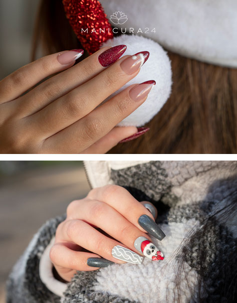 Ideas de decoración para uñas navideñas 2023: 30 manicuras muy originales