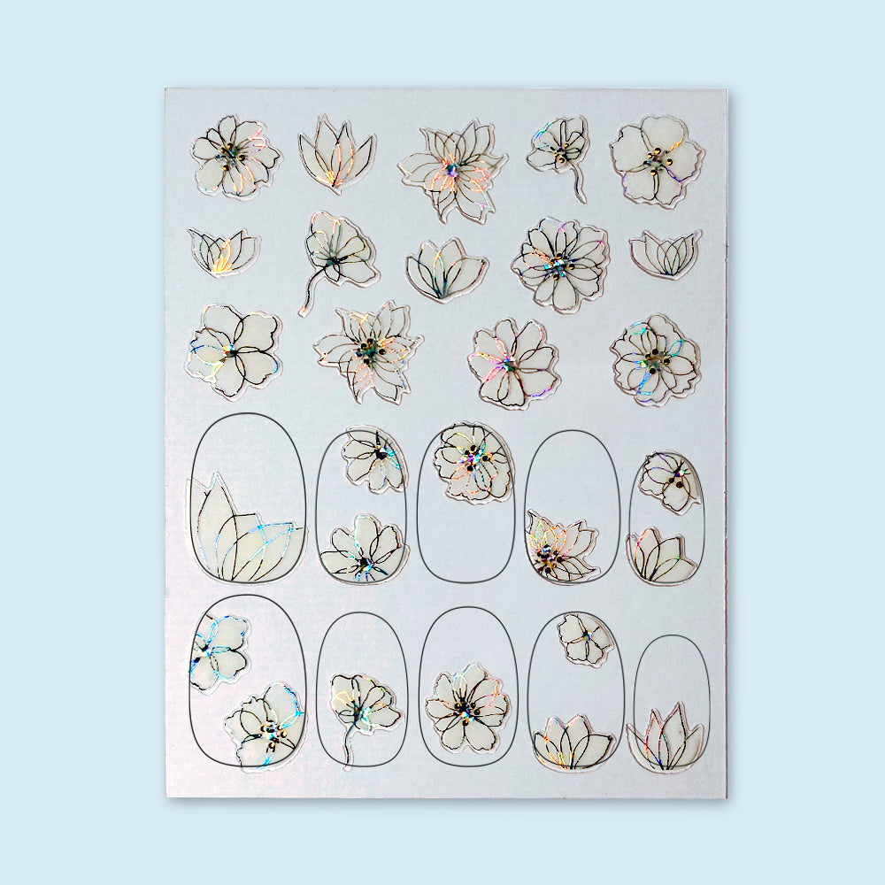 Nailart Sticker – Holographic Bloom