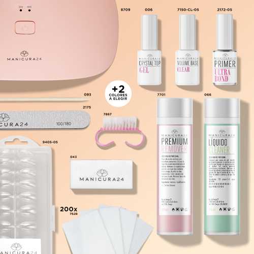 Kit principiante Soft gel - Lámpara UV/LED Pink mini